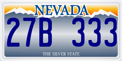 NV license plate 27B333