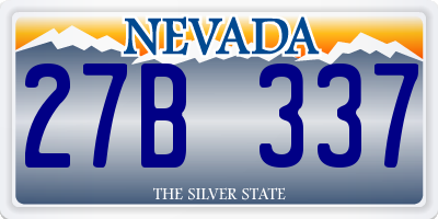 NV license plate 27B337