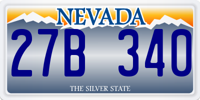 NV license plate 27B340