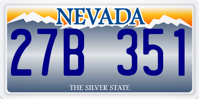 NV license plate 27B351
