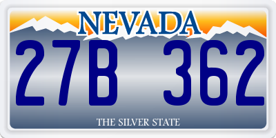 NV license plate 27B362