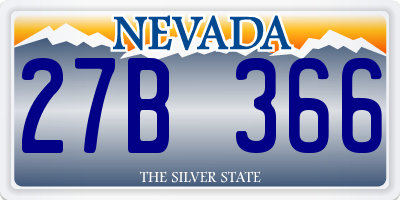 NV license plate 27B366
