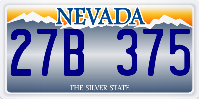 NV license plate 27B375
