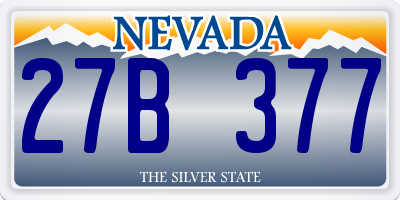 NV license plate 27B377