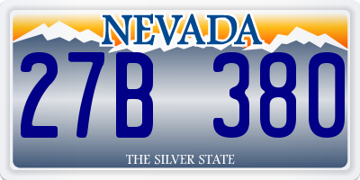 NV license plate 27B380