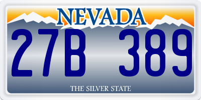 NV license plate 27B389