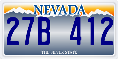 NV license plate 27B412