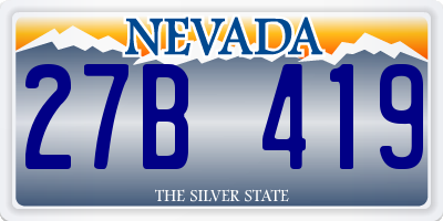 NV license plate 27B419