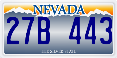 NV license plate 27B443