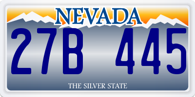 NV license plate 27B445