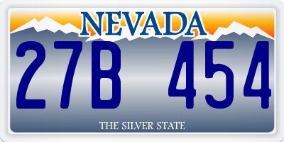 NV license plate 27B454