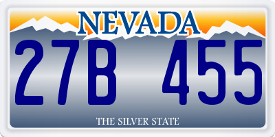 NV license plate 27B455