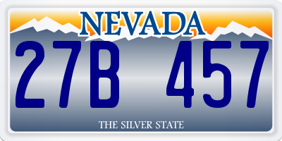 NV license plate 27B457