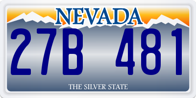 NV license plate 27B481