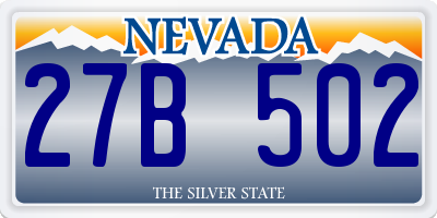 NV license plate 27B502