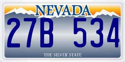 NV license plate 27B534