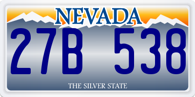 NV license plate 27B538