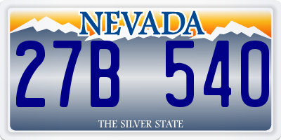 NV license plate 27B540