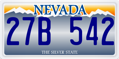 NV license plate 27B542