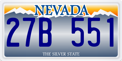 NV license plate 27B551