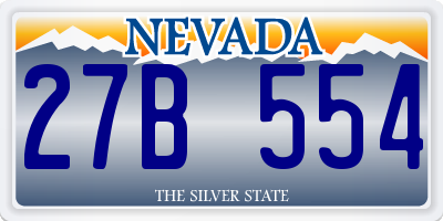 NV license plate 27B554