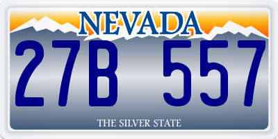 NV license plate 27B557