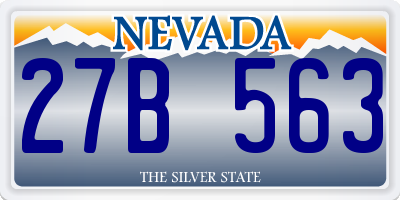 NV license plate 27B563