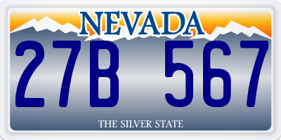 NV license plate 27B567