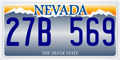 NV license plate 27B569