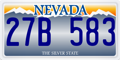 NV license plate 27B583
