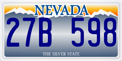 NV license plate 27B598