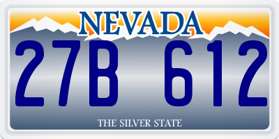 NV license plate 27B612