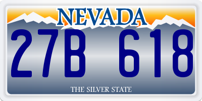 NV license plate 27B618