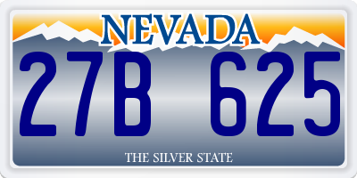 NV license plate 27B625