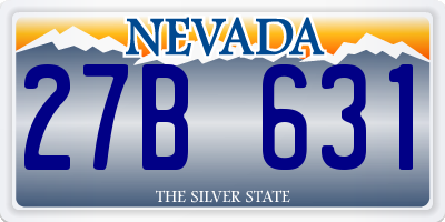 NV license plate 27B631