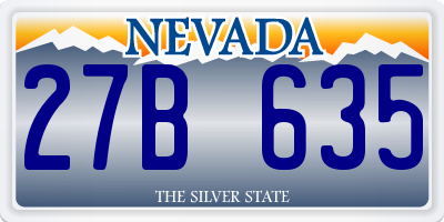 NV license plate 27B635