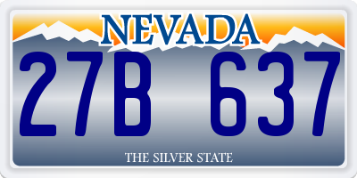 NV license plate 27B637