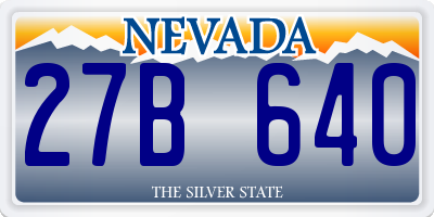 NV license plate 27B640