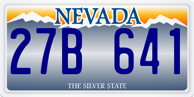 NV license plate 27B641
