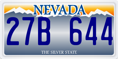 NV license plate 27B644