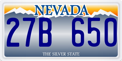 NV license plate 27B650