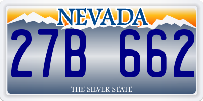 NV license plate 27B662