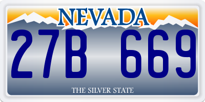 NV license plate 27B669