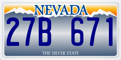 NV license plate 27B671