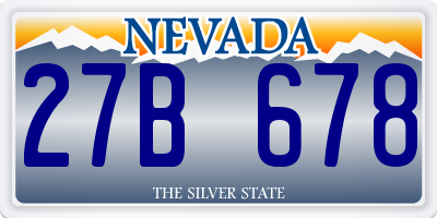 NV license plate 27B678