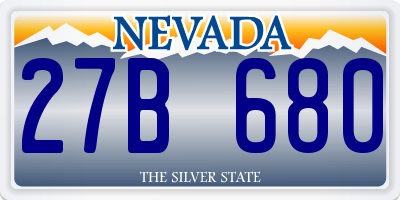 NV license plate 27B680