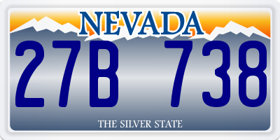 NV license plate 27B738