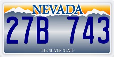 NV license plate 27B743