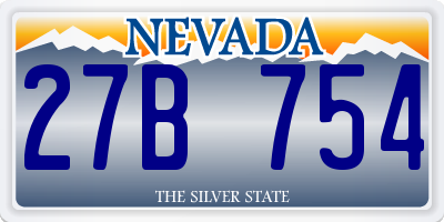 NV license plate 27B754