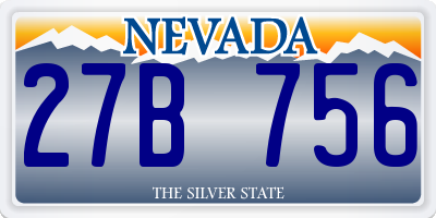 NV license plate 27B756